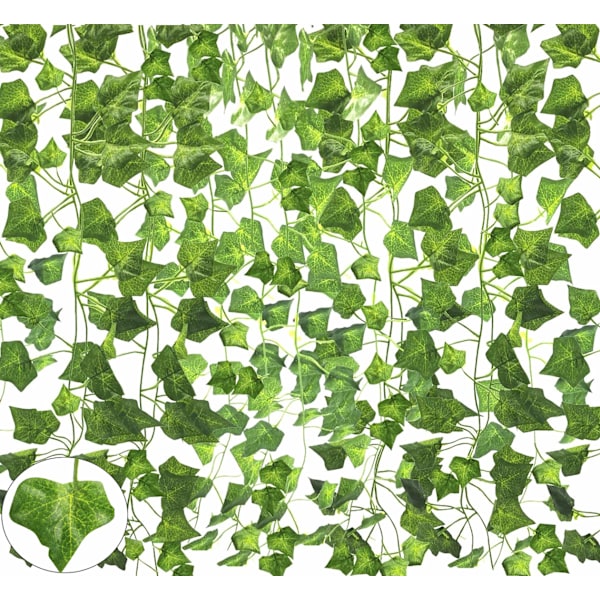 12 stk. kunstig efeu guirlande, falsk vin hængende efeu planter UV-bestandig gr⌀nt blade til fest kontor have soveværelse vægdekoration 12 stk. kunstig efeu guirlande, falsk vin hængende efeu planter UV-bestandig gr⌀nt blade til fest kontor have soveværelse vægdekoration
