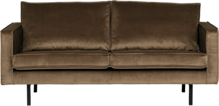 2,5-personers sofa WOOOD Rodeo velour taupe 190 cm højben fast siddekomfort skum og zigzag-fjedre