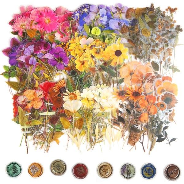 320 stk. gennemsigtige pressede blomsterklistermærker til scrapbooking PET natur plante klistermærker blomsterklistermærker 320 stk. gennemsigtige pressede blomsterklistermærker til scrapbooking PET natur plante klistermærker blomsterklistermærker