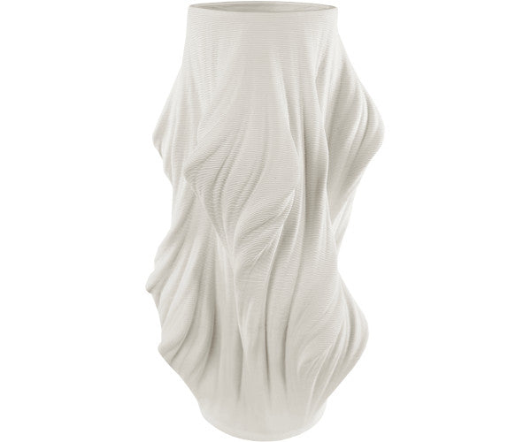 3D Printed Draped vase - 28x16 - hvid 3D Printed Draped vase - 28x16 - hvid