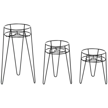3X Blomsterstativ metall växtställ set- ⌀16 cm AS845