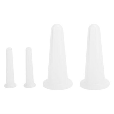 4 stk. silikone massagekop fugtabsorberende krukke ansigtscupping kop krop sundhedspleje hvid 2 store 2 små