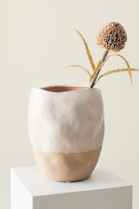 ALMOND vase - h⌀jde 27 cm Naturhvid/brun