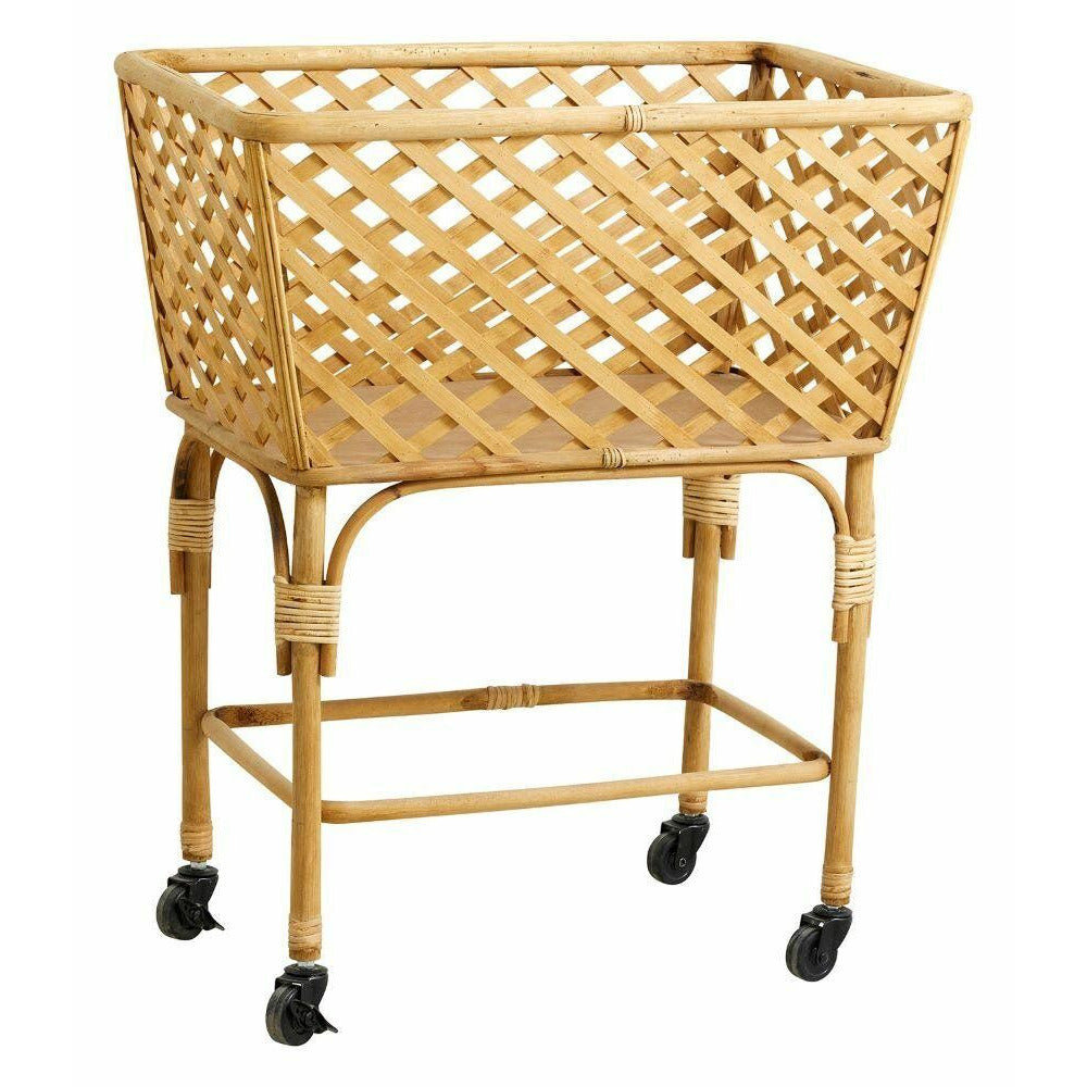 ARVI firkantet kurv med hjul - h79 cm - natur ARVI firkantet kurv med hjul - h79 cm - natur