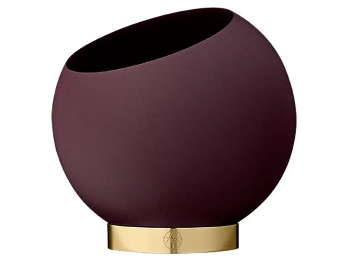 AYTM, GLOBE urtepotte, Bordeaux/guld,Ø17xH15 cm AYTM, GLOBE urtepotte, Bordeaux/guld,Ø17xH15 cm