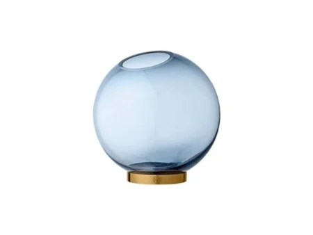 AYTM, GLOBE vase, blå/guld, Ø21xH21