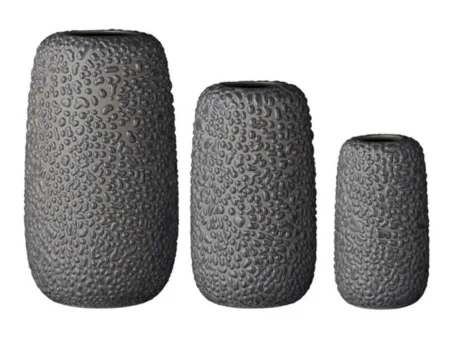 AYTM, Gemma vase, håndlavet, stentøj, mørkegrå, 16x9