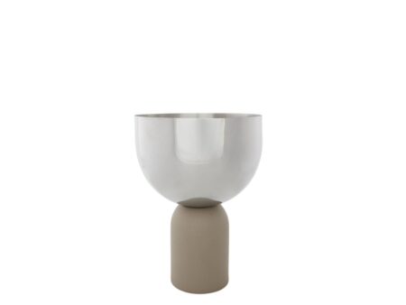 AYTM - Torus Flowerpot - Vase - Silver/Taupe - Large - Ø22xH30,6 CM