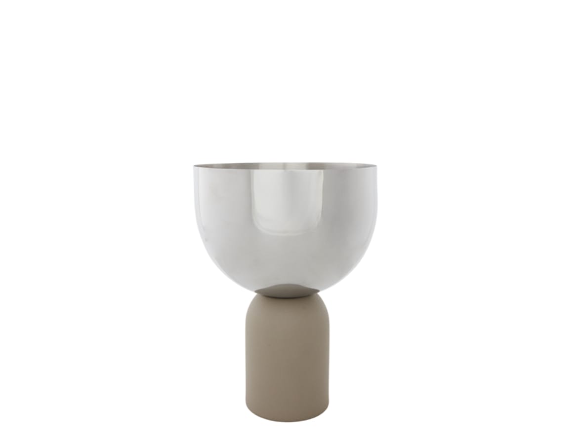 AYTM - Torus Flowerpot - Vase - Silver/Taupe - Large - Ø22xH30,6 CM AYTM - Torus Flowerpot - Vase - Silver/Taupe - Large - Ø22xH30,6 CM