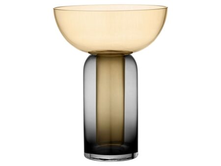 AYTM - Torus glass vase - Vase - Large - Black/Amber - Ø25 x H33 cm