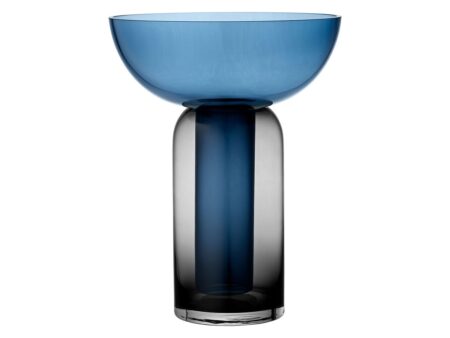 AYTM - Torus glass vase - Vase - Large - Black/Navy - Ø25 x H33 cm