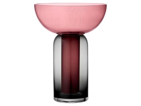AYTM - Torus glass vase - Vase - Large - Black/Rose - Ø25 x H33 cm