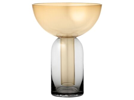 AYTM - Torus glass vase - Vase - Small - Black/Amber - Ø15 x H19,5 cm