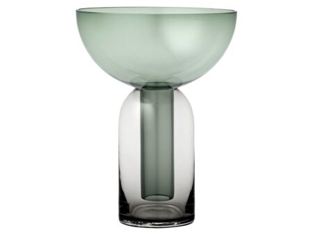 AYTM - Torus glass vase - Vase - Small - Black/Forest - Ø15 x H19,5 cm