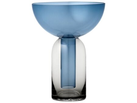 AYTM - Torus glass vase - Vase - Small - Black/Navy - Ø15 x H19,5 cm