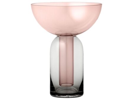 AYTM - Torus glass vase - Vase - Small - Black/Rose - Ø15 x H19,5 cm