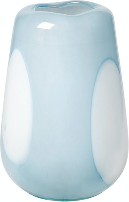Ada dot, Vase, blå, H18x26 cm, mundblæst glas