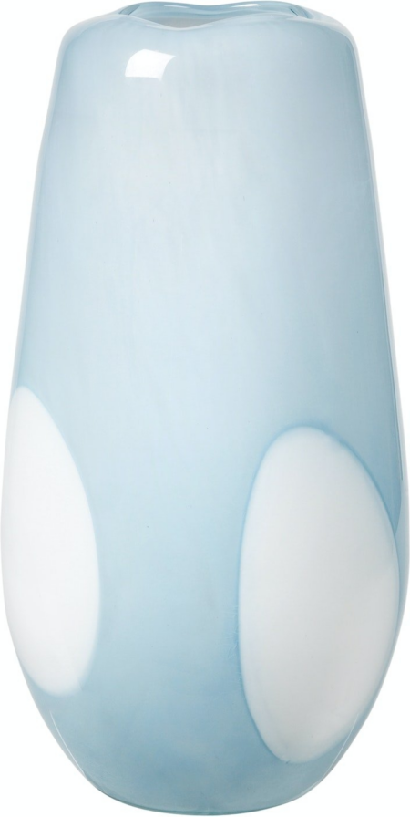 Ada dot, Vase, blå, H19,5x37 cm, mundblæst glas