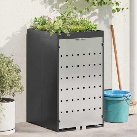 Affaldsspand opbevaring med plante-tag til 240L spand Antracit