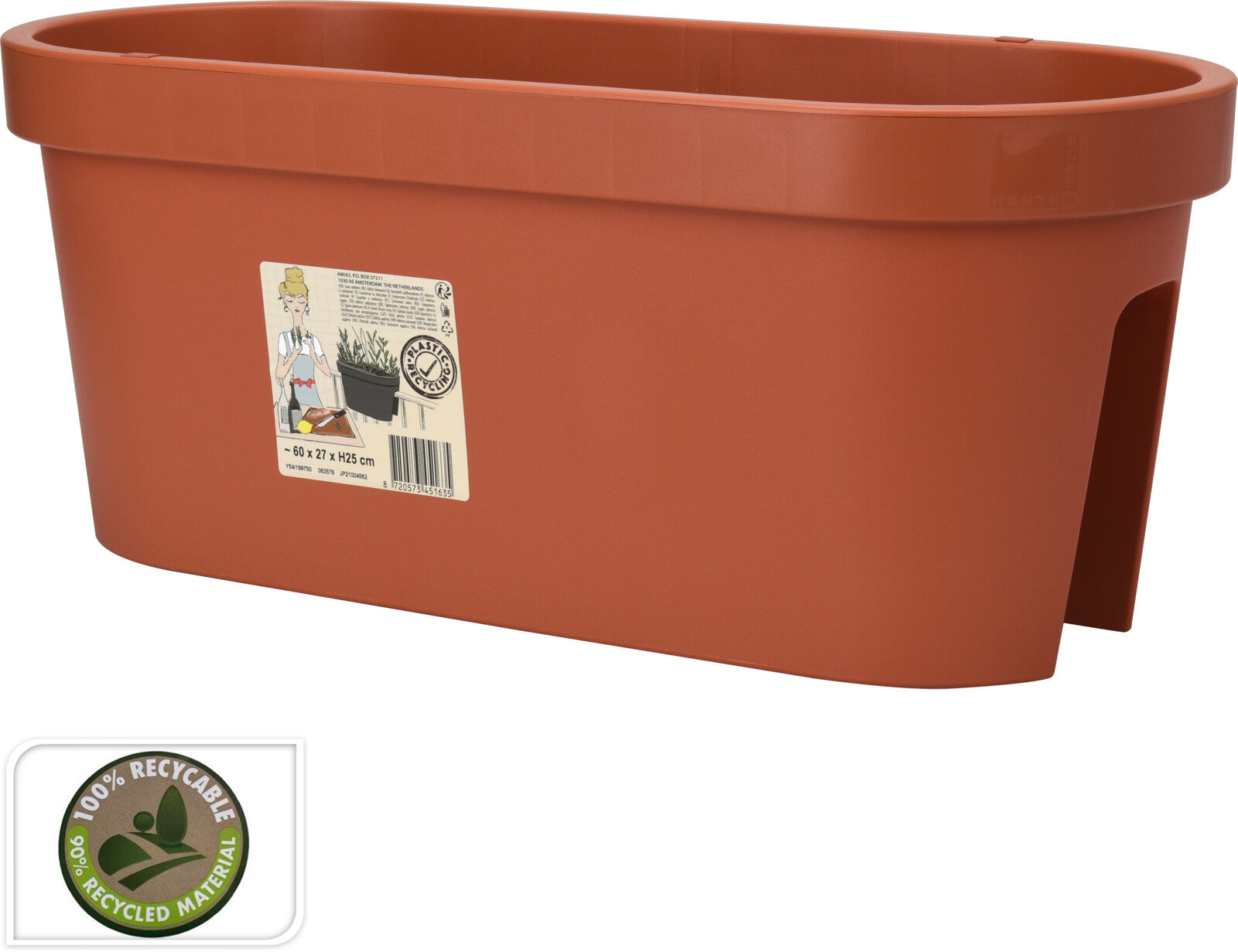 Altankasse, Bridge, Terracotta, 60x28xh25cm Altankasse, Bridge, Terracotta, 60x28xh25cm