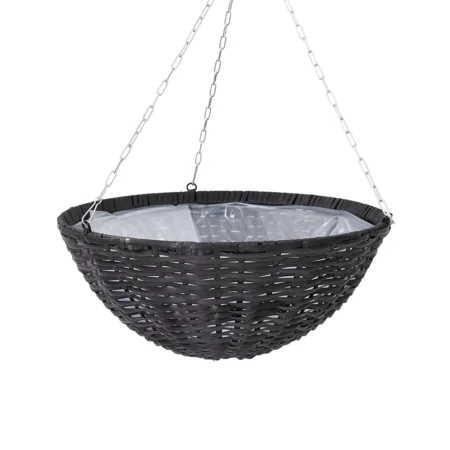 Ampel Ø40xH18 cm i polyrattan i antracit