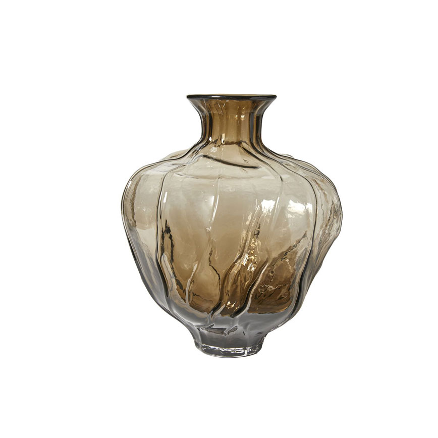 Art vase brunt glas ø26cm h31cm 251264 Art vase brunt glas ø26cm h31cm 251264