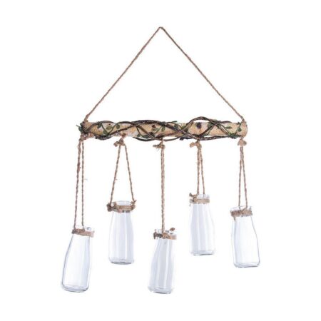 Atmosphera hængende dekoration med glasvaser i jute - 44,5 × 40,5 × 6 cm