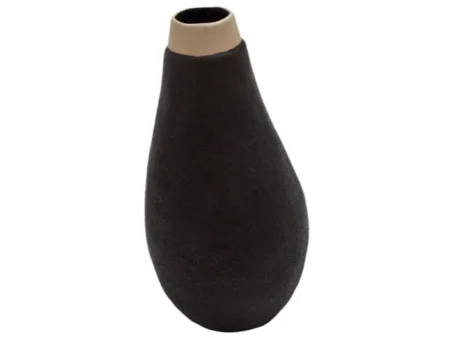 Au Maison, Gina vase, sort/natur,Ø14xH27 cm