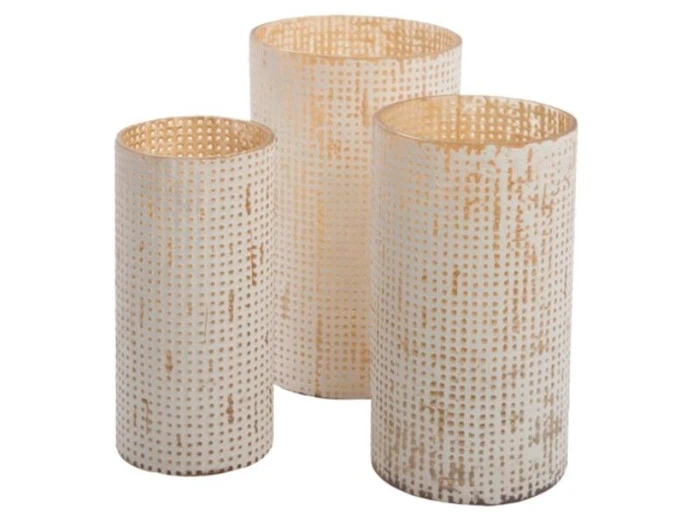 Au Maison, Manhattan vasesæt, 3 stk., hvid/honning, 10x21+ 12x23 + 15x25 cm Au Maison, Manhattan vasesæt, 3 stk., hvid/honning, 10x21+ 12x23 + 15x25 cm