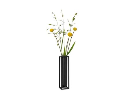 Audo Copenhagen - Kubus Vase - Vase - Flora Black - 6x6x24 cm