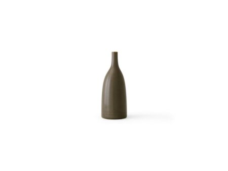 Audo Copenhagen - Strandgade Stem Vase - Vase - Olive Green - H: 25 x Ø: 10 cm