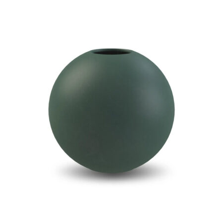 BALL VASE DARK GREEN 10CM