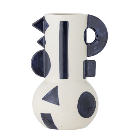 BLOOMINGVILLE Graphica Vase, Blå, Stentøj
