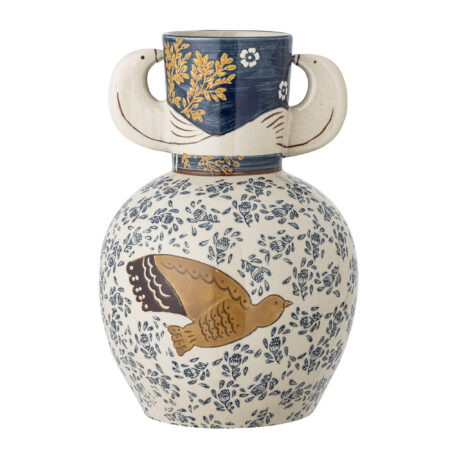 BLOOMINGVILLE Hezha Vase, Blå, Stentøj