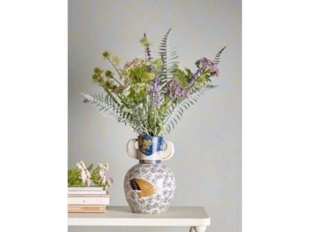 BLOOMINGVILLE Hezha Vase, Blå, Stentøj