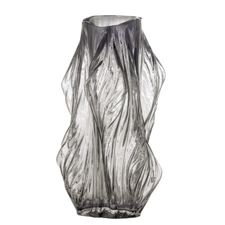 BLOOMINGVILLE Tulla vase - grå glas (H:32)