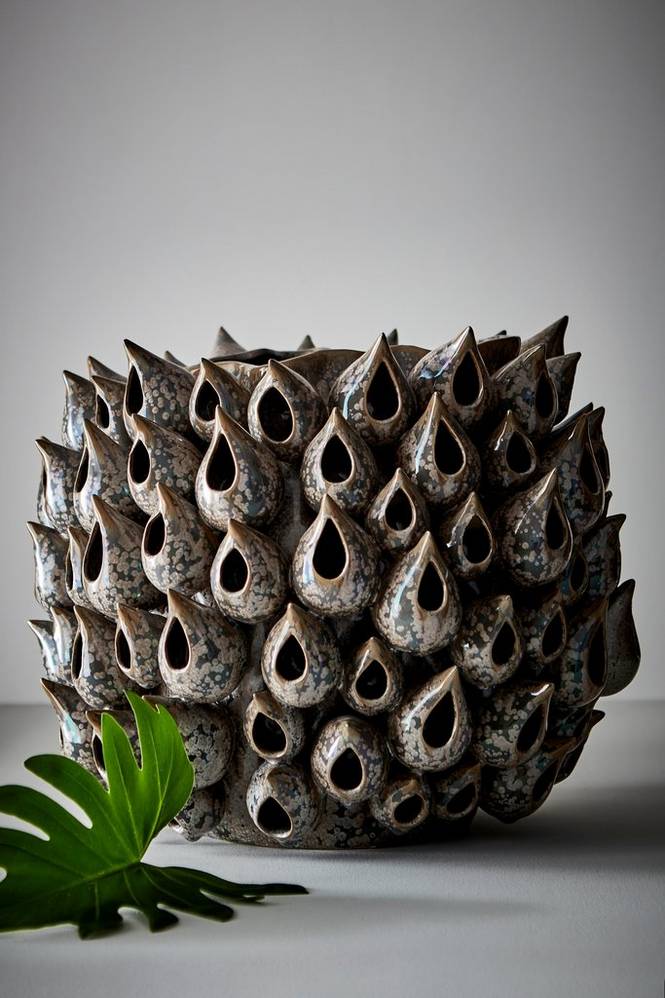 BLOWFISH vase - h⌀jde 31 cm Grå BLOWFISH vase - h⌀jde 31 cm Grå