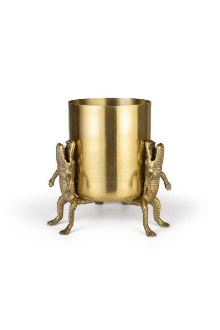 BOLD MONKEY Surrounded by crocodiles vase L, rund - guld aluminium (H:32)