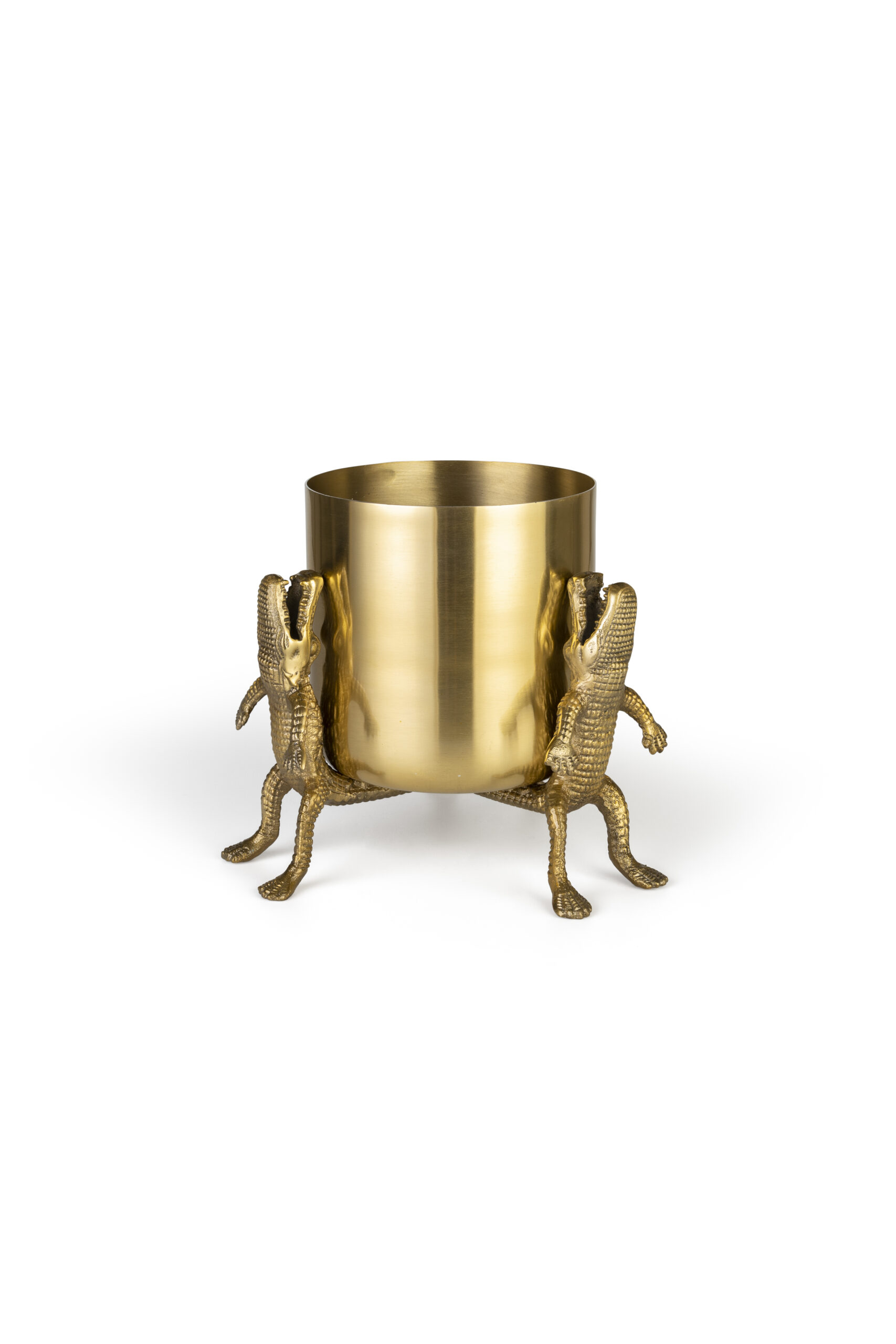 BOLD MONKEY Surrounded by crocodiles vase M, rund - guld aluminium (H:24) BOLD MONKEY Surrounded by crocodiles vase M, rund - guld aluminium (H:24)