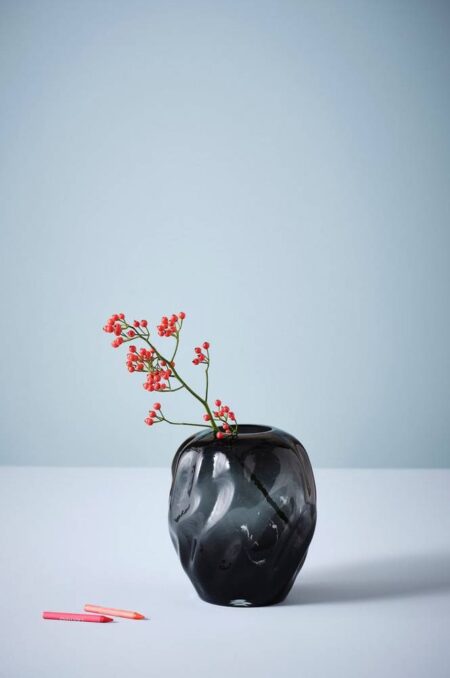 BRIELLE vase Black mdf/metal