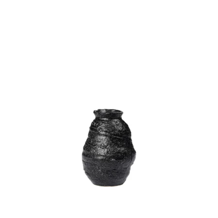 BROSTE COPENHAGEN Alma vase - sort stentøj (H:16)