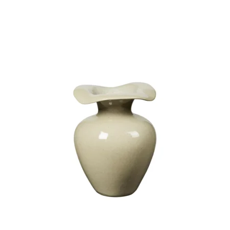BROSTE COPENHAGEN Florentina vase M - beige stentøj (H:32)