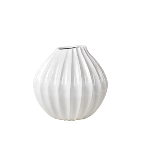 BROSTE COPENHAGEN Wide vase XL, rund - elfenben keramik