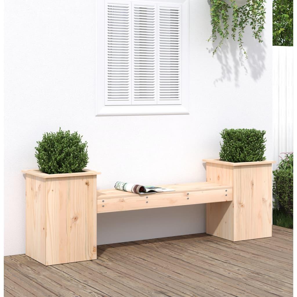 Bænk med plantekasser 184,5x39,5x56,5 cm massivt fyrretræ Bænk med plantekasser 184,5x39,5x56,5 cm massivt fyrretræ