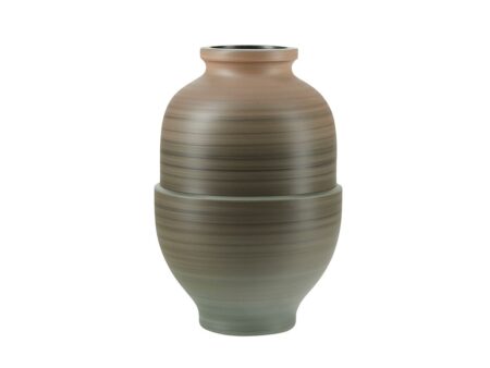 Bahne - Handmade Vase - Brown - Vase - Brown, Blue - H24 x L16 x W16 cm