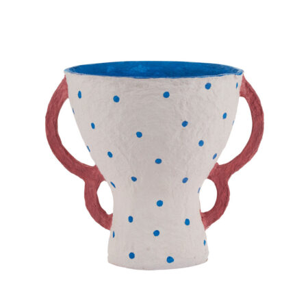 Bahne Interior - Pokal vase, Lyserød/blå - H23 cm.