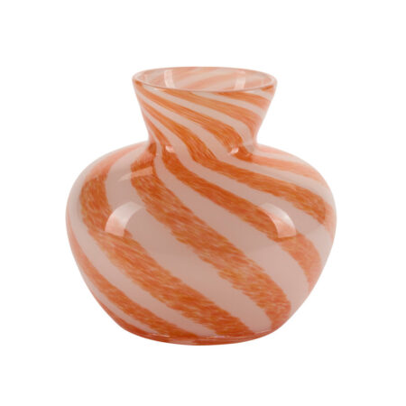 Bahne Interior - Rokoko stribet vase, orange - H18cm