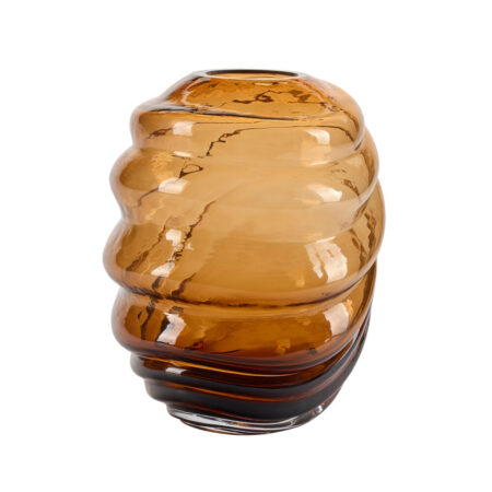 Bahne Interior - Vase med bølger, brun - H25cm