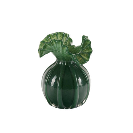 Bahne Interior - Vase med bølget kant, grøn - H17cm