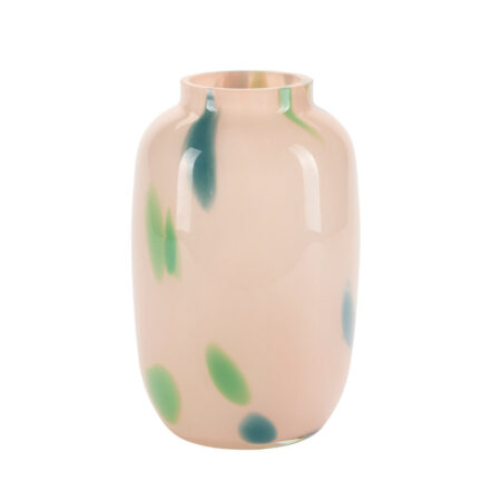 Bahne Interior - Vase med prikker, rosa - H20cm